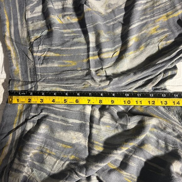 Free People Pants Womens Large Gray Blue Yellow Abstract Wide Leg Boho Lounge - Picture 3 of 15
